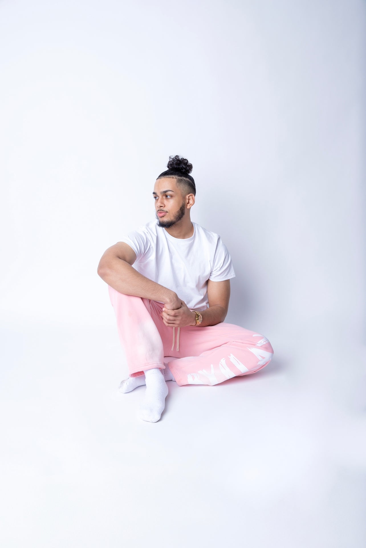 WIDE LEG JOGGERS PINK AND WHITE