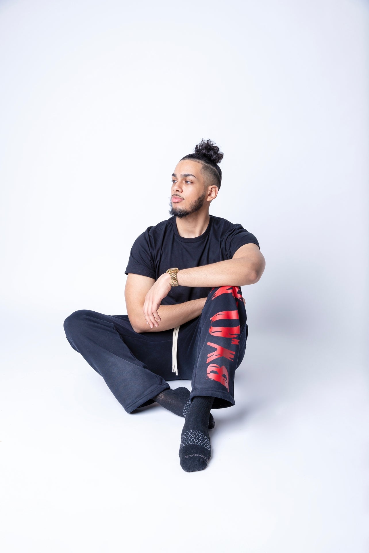WIDE LEG JOGGER RED AND BLACK